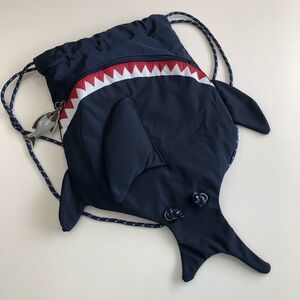 Cat and Jack blue shark drawstring backpack